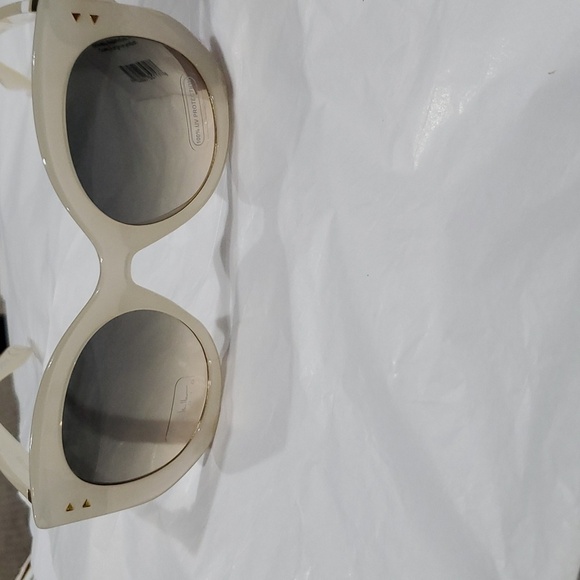 Nicole Miller‎ bone cream gold studded ombre gradient lens sunglasses new main image 4